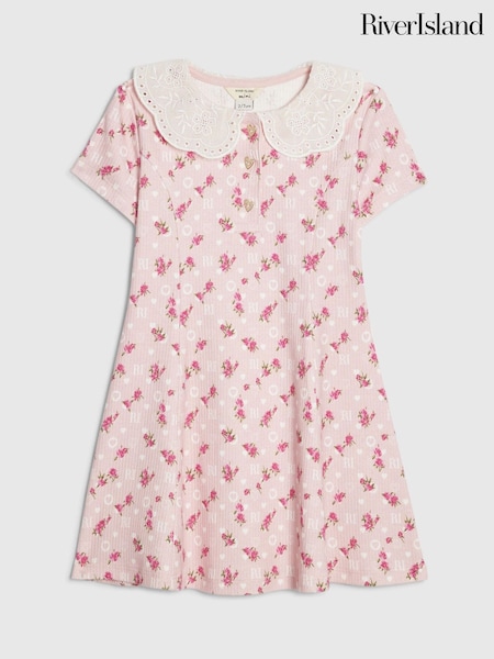 River Island Floral Collar Flare Dress (V43004) | ¥ 4,270