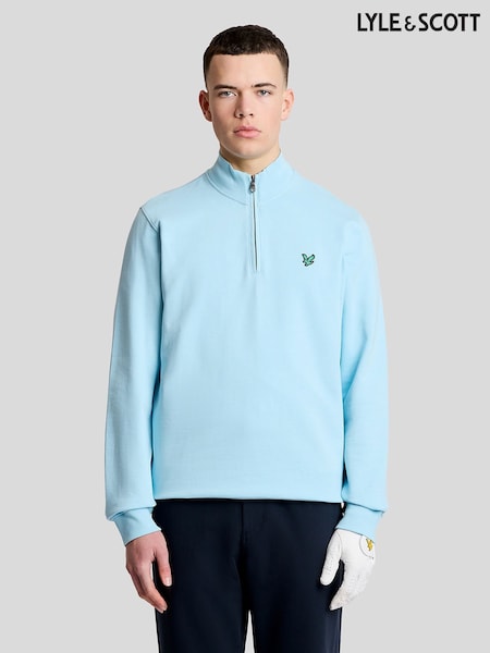 Blå - Regular Lyle & Scott Golf Quarter Zip Midlayer Sweat Top