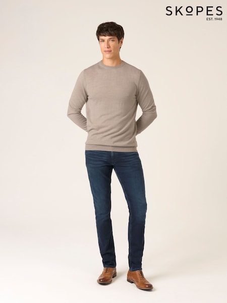 Marrón - Skopes Alex Merino Blend Crewneck Sweater (V43073) | 85 €