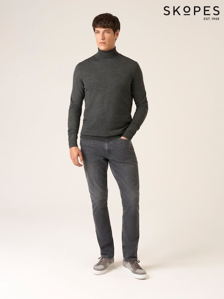 Skopes Charcoal Grey Russ Merino Blend Roll Neck Sweater (V43078) | €79.50