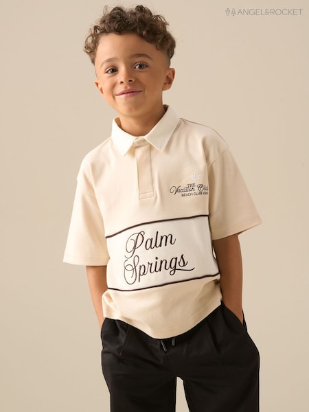 Angel & Rocket Cream Andre Cut And Sew Rugby Shirt (V43083) | R$ 195 - R$ 235