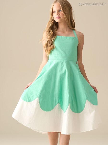 Angel & Rocket Green Allegra Pink Scallop Swing Dress (V43086) | R$ 355 - R$ 395