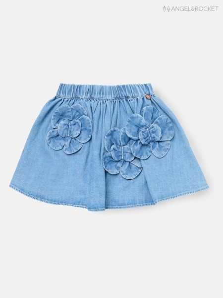 Angel & Rocket Blue Eden 3D Flower Denim Skirt (V43100) | €34.50 - €44
