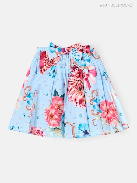 Angel & Rocket Blue Darcy Print Bow Waist Skirt (V43123) | R$ 275 - R$ 345