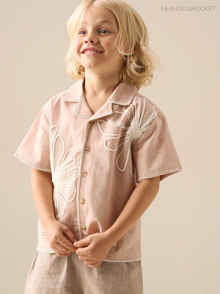 Angel & Rocket Pink Remy Cornelli Embroidered Shirt (V43143) | $55 - $65