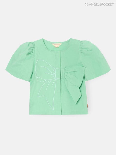 Angel & Rocket Green Roxie Bow Embellished Woven Blouse (V43148) | R$ 235 - R$ 305