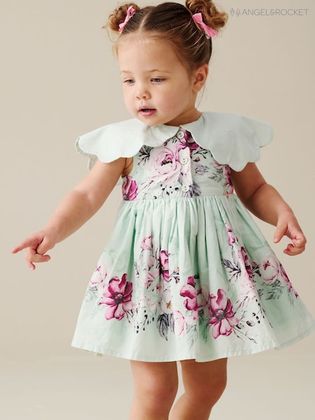 Angel & Rocket Green Sybil Mint Scalloped Collar and Bloomer Dress (V43149) | R$ 315 - R$ 335