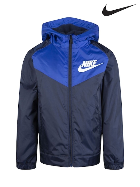 Blue - Nike Fleece-lined Windbreaker.