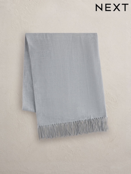 رمادي - Premium Made in Italy Twill Midweight Shawl Scarf (V43668) | ‏256 ر.س.‏