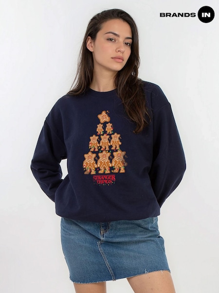 Brands In Blue Stranger Things Gingerbread Christmas Sweat Top (V43743) | €53