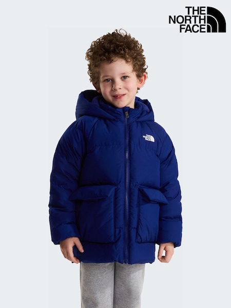 Blue - The North Face Kids North Down Fleece Lined Puffer Jacket