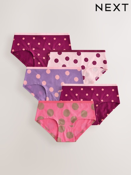 Purple Dot - Hipster Briefs 5 Pack (2-16yrs)