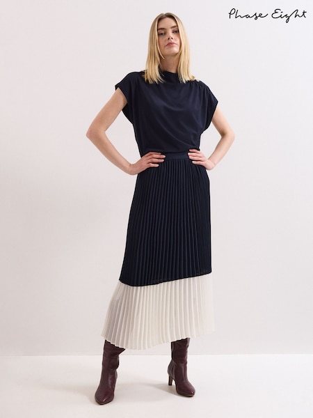 Phase Eight Blue Eleanor Navy Skirt (V44209) | $222