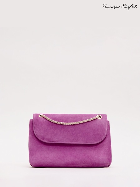 Phase Eight Purple Suede Clutch Bag (V44218) | AED495