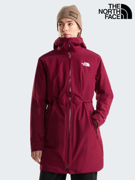 Red - The North Face Insulated Hikesteller Parka Rain Jacket