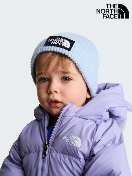 Blue - The North Face Baby Box Logo Cuffed Beanie