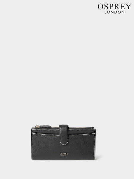 Osprey London The Classic Savanna Leather Matinee Black Purse (V44483) | 390 QAR