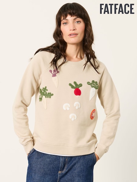 Slonovaиu - Fatface Vegetable Crochet Crew Sweat Top