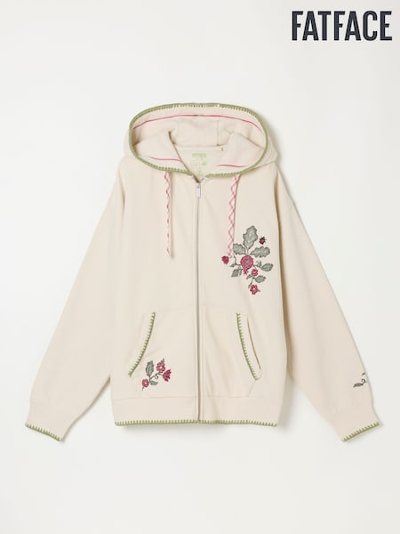 Ivory - Fatface Homegrown Zip Through Hoodie