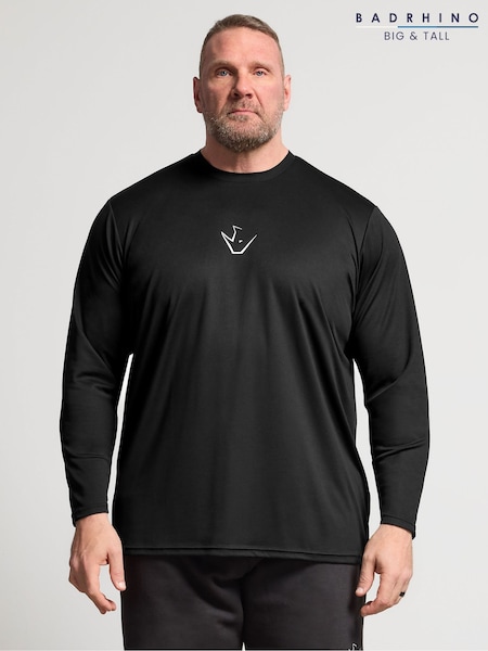 BadRhino Big & Tall Black Ironrhino Long Sleeve Logo T-Shirt (V44704) | $65
