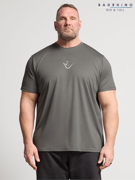BadRhino Big & Tall Grey Ironrhino Short Sleeve Logo T-Shirt (V44708) | $55