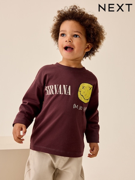 Rust Red Nirvana - Long Sleeve Band Graphic T-shirt (3mths-8yrs)