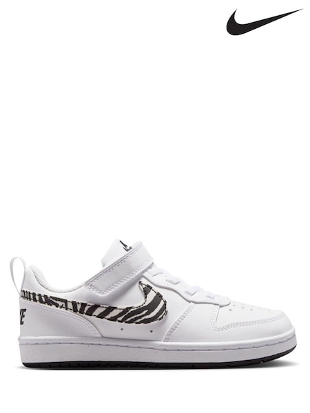 Hvitt sebra Animal - Nike Junior Court Borough Low Recraft joggesko
