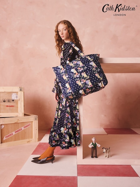 Navy - Cath Kidston Wallace And Gromit Padded Tote Bag