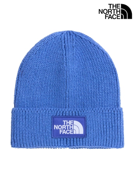 Blue - Regular The North Face Logo Box Cuffed Beanie