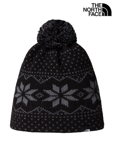 Svart/Print - The North Face Kids Cabin Ski Tuke Pom-lue