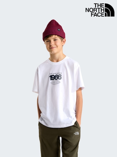 White - The North Face Teen Track Relaxed Graphic T-shirt