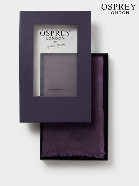 أرجواني - Osprey London Purple The Boxed Cotton Wrap Scarf (V45711) | ‏182 ر.ق.
