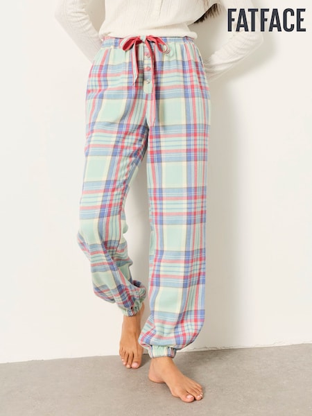 Light Green - Fatface Check Cuffed Pyjama Bottoms
