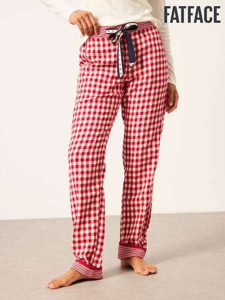 Red - Fatface Gingham Pyjama Bottoms