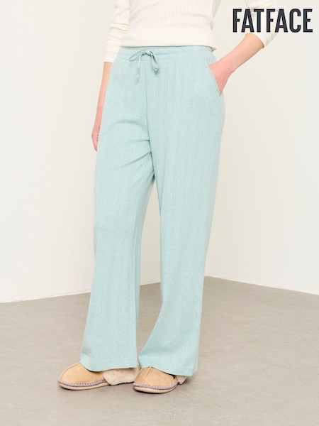 Light Green - Fatface Pointelle Wide Leg Trousers