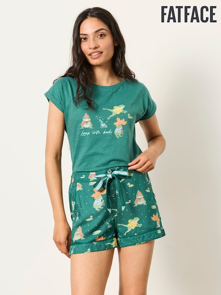 Teal Blue Frog - Fatface Pyjama Shorts
