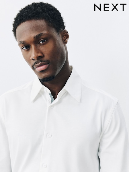 White - Regular Jersey Muscle Fit Long Sleeve Shirt