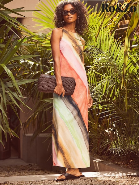 Ro&Zo Watercolour Stripe Ombre Dress (V46409) | ‏670 ر.ق.