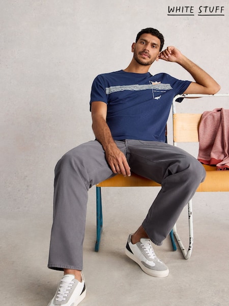 White Stuff Blue Abersoch Graphic In the Ocean T-Shirt (V46523) | SGD 64