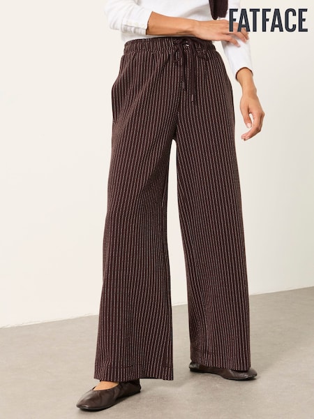 Brown - Fatface Jersey Stripe Trousers