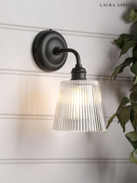 Laura Ashley Black Callaghan 1 Wall Light IP44 (V46776) | €99.50