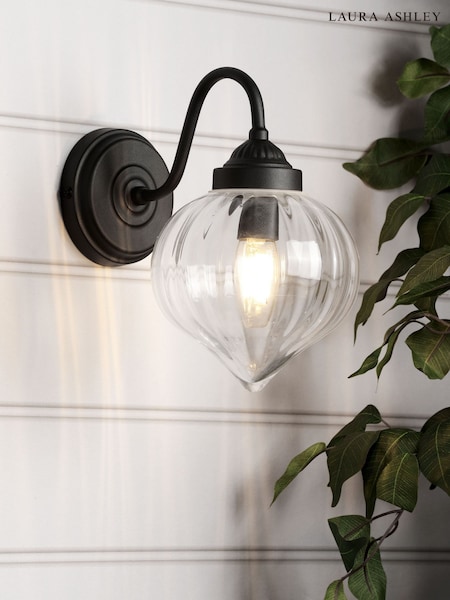 Laura Ashley Black Whitham 1 Light Ip44 Wall Light (V46783) | €86.50