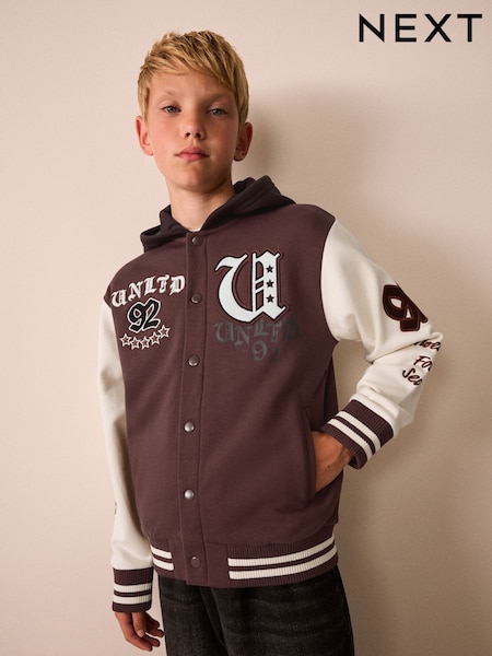 Brown - Graphic Print Bomber Jacket (3-16yrs)
