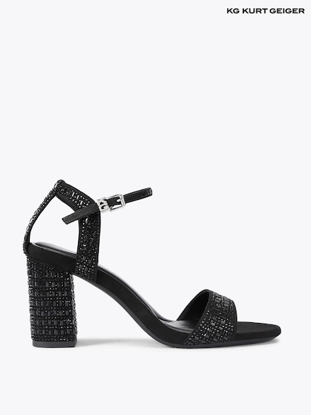 KG Kurt Geiger Black Fleur Bling Sandals (V46814) | €132
