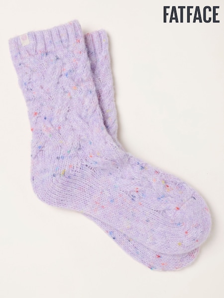 Lilac Purple - Fatface Super Soft Cable Socks