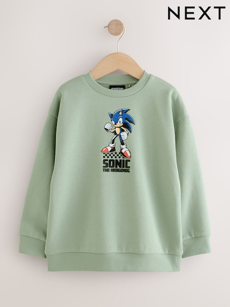 Green - Sonic Print Crew Neck Sweatshirt (3-16yrs)