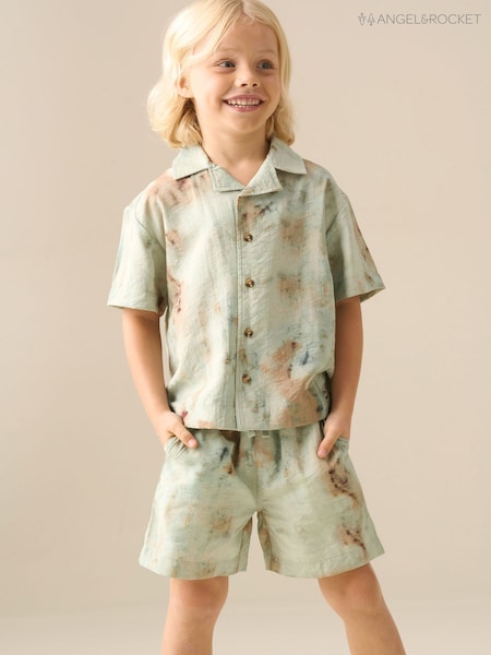 Angel & Rocket Brown Teddy Tie Dye Print Shirt (V47012) | R$ 215 - R$ 255