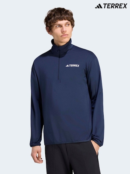 Brown - Regular Adidas Terrex Multi Climawarm Half Zip Tech Fleece Jacket