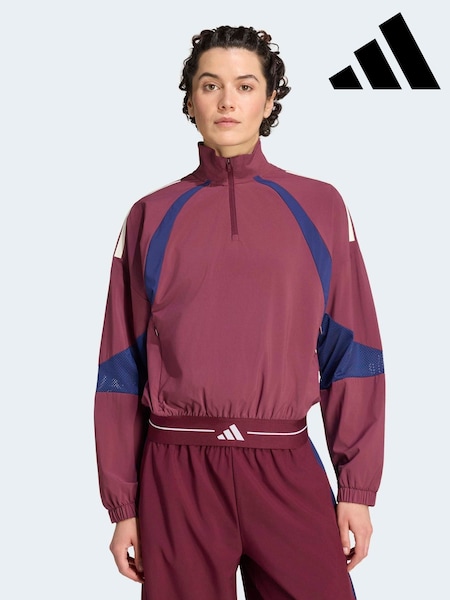 Maro roșcat - Adidas Hyperglam Wind Dna Sweat Top