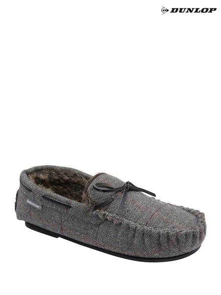 Dunlop Grey Mocassin Slippers (V47646) | €45